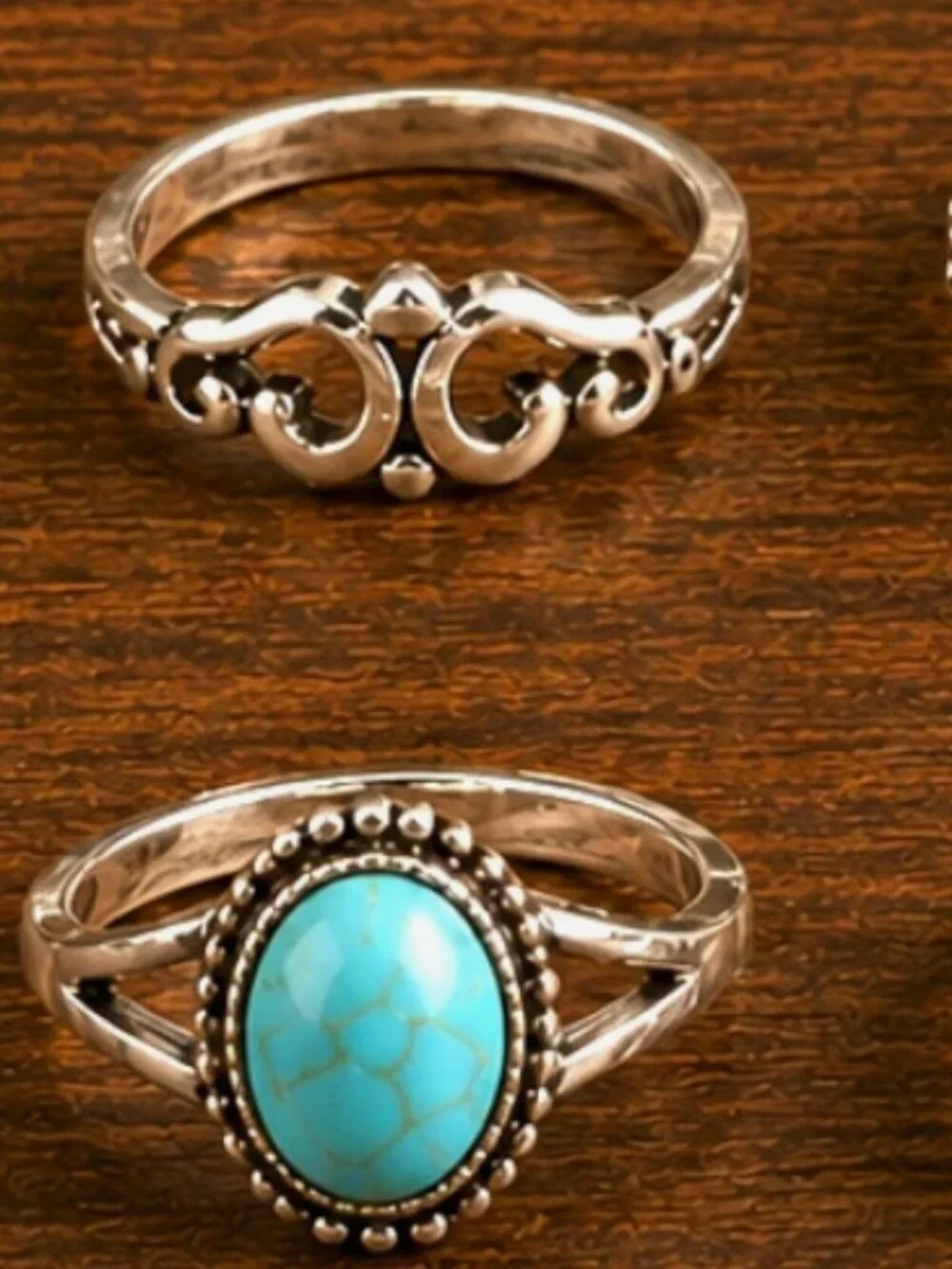 50pc Turquoise & Silver Tone Western style Jewelry Mixed Lot Earrings Rings Boho